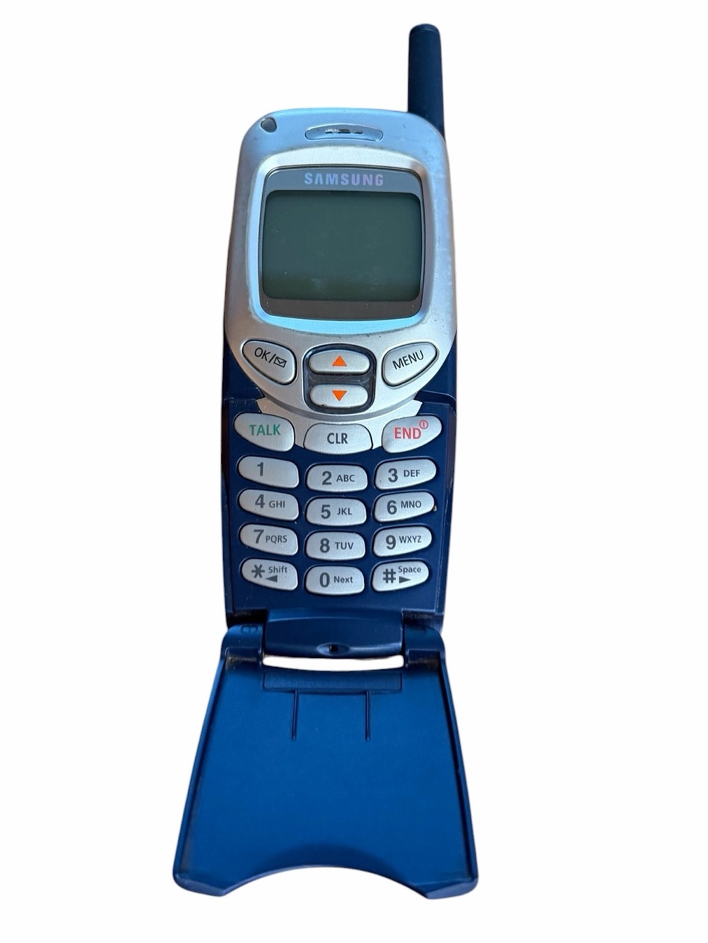 Y2K Samsung Blue Flip Phone Retro Untested